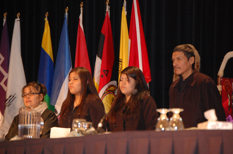 Rinelle Harper (second from left) stands with her family