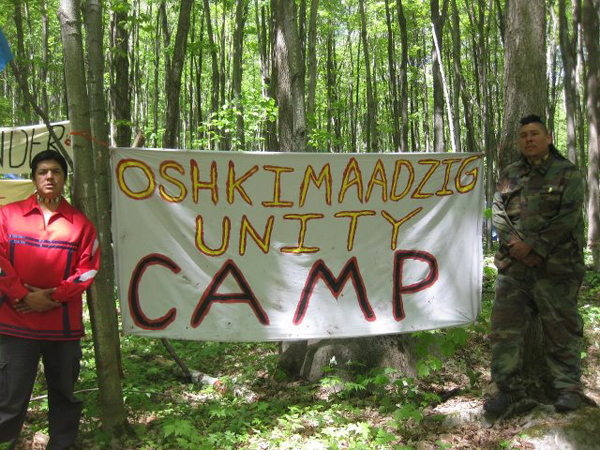 Richard Peters and Johnny Hawk at Oshkimaadziig Unity Camp