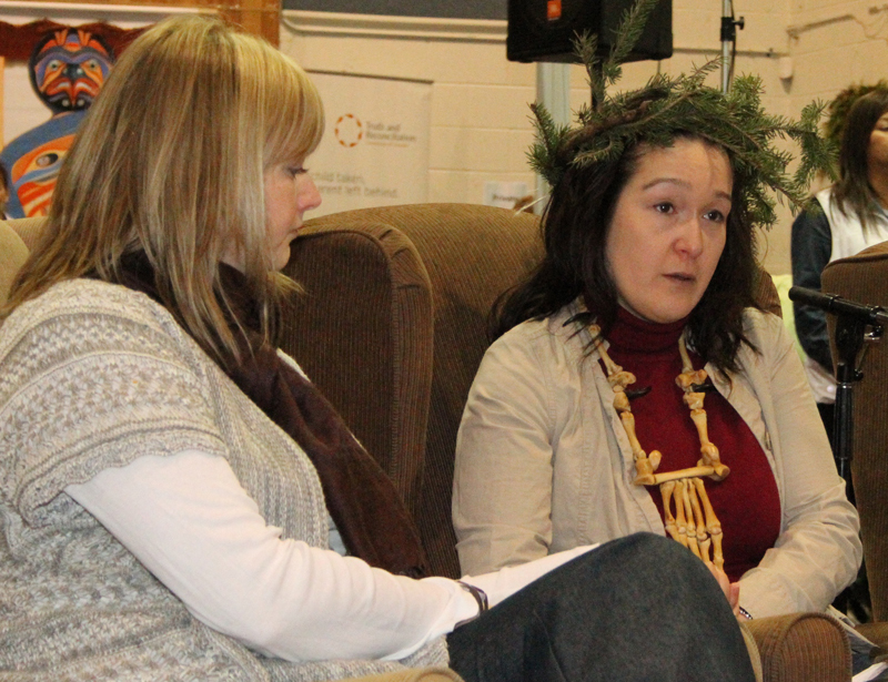 Yanny Barney (right) gives her personal statement at TRC