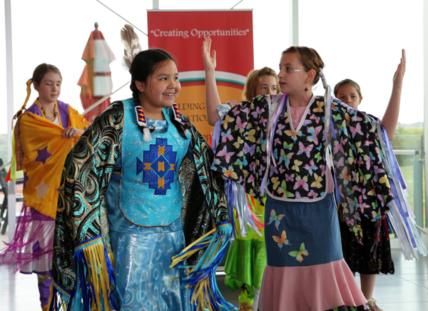 Sophia (left) and Jessa were part of the École St. Mary dance troupe