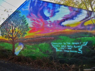 The mural created by Jesse Gouchey in remembrance of Gloria Black Plume was unve