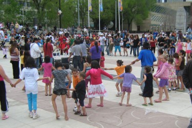 The annual Blanket of Remembrance Round Dance, held at Winston Churchill Square,