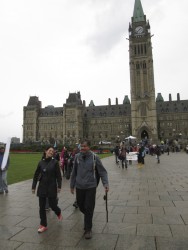 Dr. Stanley Vollant leaves Parliament Hill, en route to Victoria Island