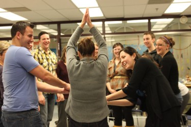 University of Calgary students participate in an activity through the Canadian R