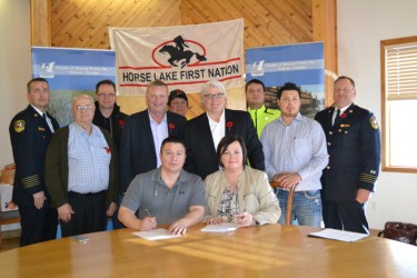 Officials from Horse Lake First Nation, County of Grande Prairie and the Alberta