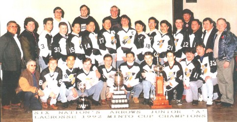 The Six Nations Arrows, 1992 Minto Cup champions. 