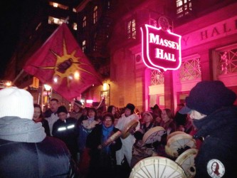 Idle No More Round Dance in front of Massey Hall in Toronto January 12