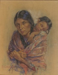 “Woman and child,” painted by Nicholas de Grandmaison in 1936.