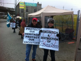 Musqueam nation members stop construction