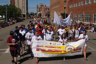 Alberta Indigenous Games athletes participated in the Capital Ex parade in Edmon