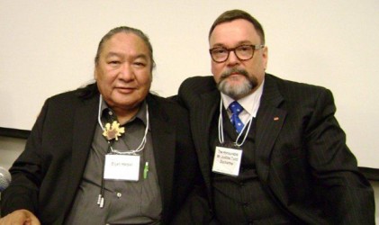 Elijah Harper with Justice Todd Ducharme at 35@30 Conference in Toronto. 