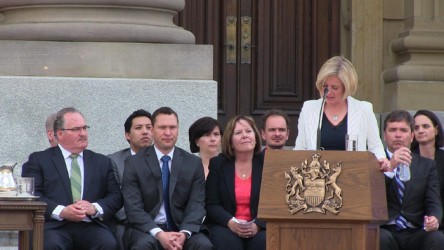 Premier Rachel Notley and her Cabinet ministers