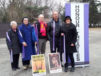 The West Hill United Church Caravan to Ottawa just before their departure on Nov
