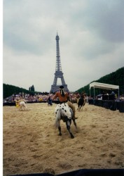 Canadian Indian rodeo Cowboys Association perform in Paris
