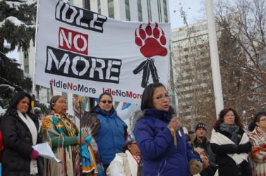 Sylvia McAdam at Idle No More rally in Edmonton