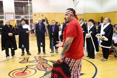 Tsleil-Waututh language and culture manager Gabriel George (right)