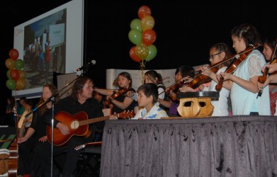 Métis fiddlers from Prince Charles school