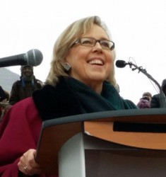 Elizabeth May speaking at Toronto Rally Against Bill C-51, March 14.