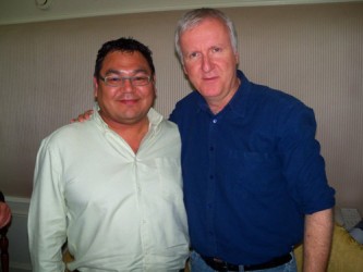 George Poitras (left) invited James Cameron to view the impact of tar sands deve