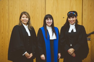 Melissa Daniels (right) called to the bar ceremony