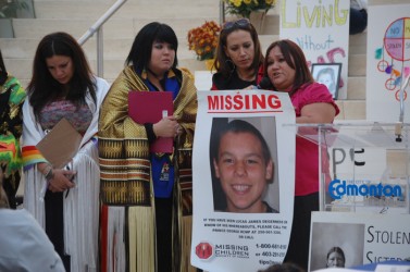 At a 2012 commemorative event in Edmonton geared toward murdered and missing Abo