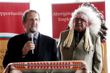 Lethbridge Mayor Rajko Dodik is given the Blackfoot name “Night Rider” by Elder 