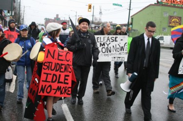 Chief Stewart Phillip at Idle No More rally Vancouver