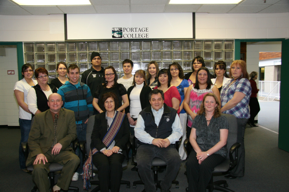 Portage College Metis School Scholarship Cheque presentation