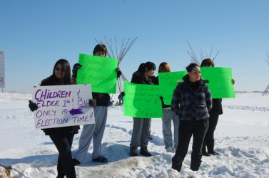 Demonstrating at Enoch for chief and council’s handling of fraud allegations l