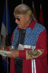 Elder William Commanda performs a smudging ceremony.