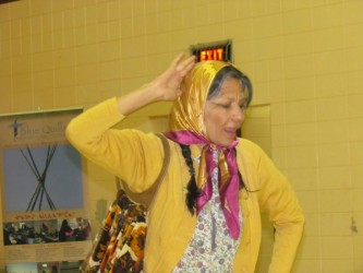 Michelle Thrush performs her One Woman Show Find Your Inner Elder at Blue Quills