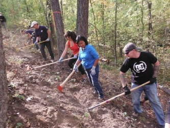 Helping build and maintain the trails