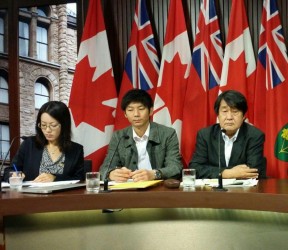 The Japanese research team at a Toronto press conference to release the research