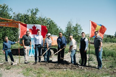 A sod turning ceremony for a shipping container home was held in Eden Valley