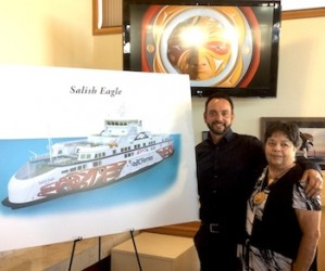 Coast Salish artist John Marston with mother, Jane Marston