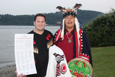 Chief Justin George (L) and Chief Martin Louie (R)