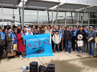 Supporters, including Maude Barlow of the Council of Canadians, Grand Chief Bill