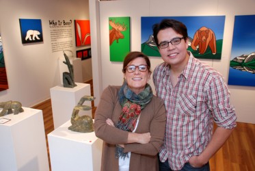 Jason Carter with partner Bridget Ryan in the Carter-Ryan Gallery in Canmore.