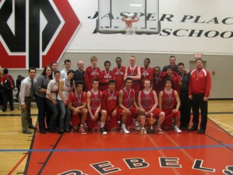 Michael Swampy (third from left, bottom row) helped lead the Jasper Place Rebels