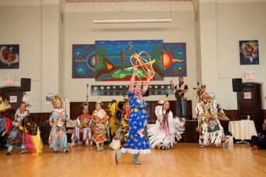 Naomi Martin performs a hoop dance for the Festival's opening.