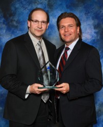 Alberta Employment and Immigration Minister Thomas Lukaszuk (right) prsented the