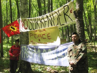 Richard Peters and Johnny Hawk at Oshkimaadziig Unity Camp