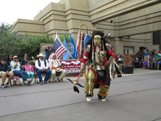 Treff Deerfoot, performs the Men’s Old Style Trad