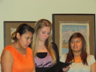 Céline Poucette, Janeese Gourlay, and Sky Bearspaw