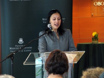 New chair in Aboriginal Health Sangita Sharma was presented with a female golden