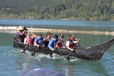 Countess of Wessex, Sophie Rhys Jones, paddles with the Ditidaht Paddle Club on 