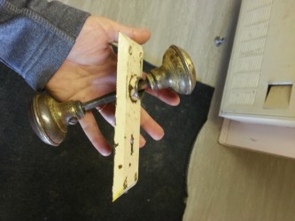 This large brass doorknob from St. Paul’s residential school will be incorporate