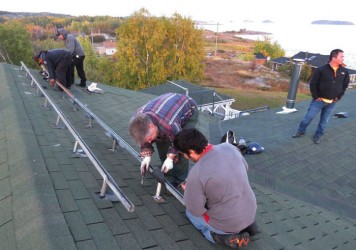 Solar photovoltaic panels are installed at the lodge in Fort Chipewyan