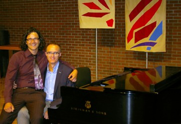 Nicholas Howells with Dr. Milton Schlosser at Crowfoot’s debut in Camrose.