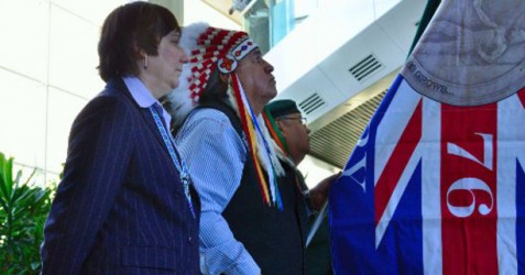 U of S President Ilene Busch-Vishniac and Chief Wallace Fox 